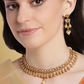 Gold-Plated AD-Studded & Beaded Handcrafted Jewellery Set