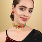 Gold-Plated Multi-Coloured Kundan-studded & Beaded Jewellery Set