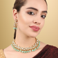 JEWELS GEHNA Gold-Plated White & Seagreen Kundan-Studded & Beaded Jadau Traditional Jewellery Set