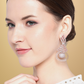Rose Gold-Plated AD-Studded Handcrafted Contemporary Drop Earrings