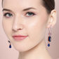 Navy Rose Gold-Plated Handcrafted AD-Studded Contemporary Drop Earrings