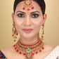 Gold-Toned & Red Stone-Studded Jewellery Set