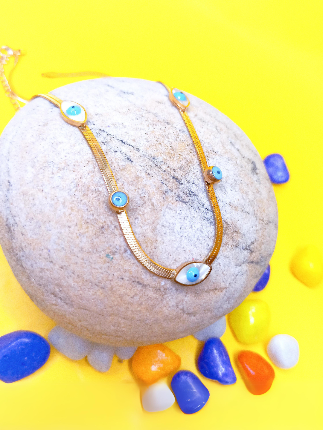 Enchanted Stylish Gold-Plated Evil Eye Chain