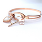 Rose Gold White Heart & Key Bracelet