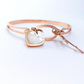 Rose Gold White Heart & Key Bracelet