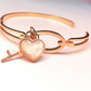 Rose Gold White Heart & Key Bracelet