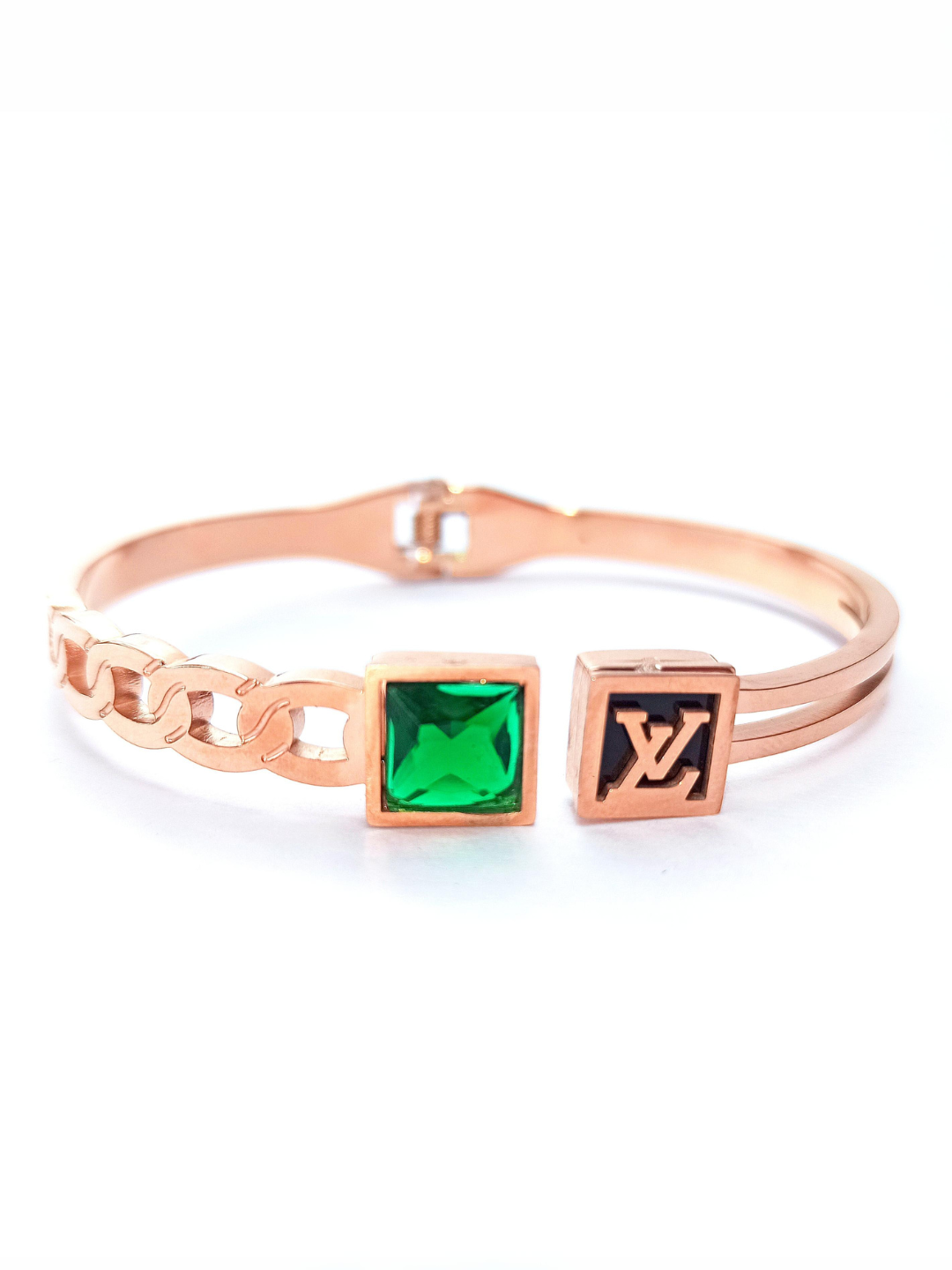 Radiant Rose Gold Green Premium Bracelet