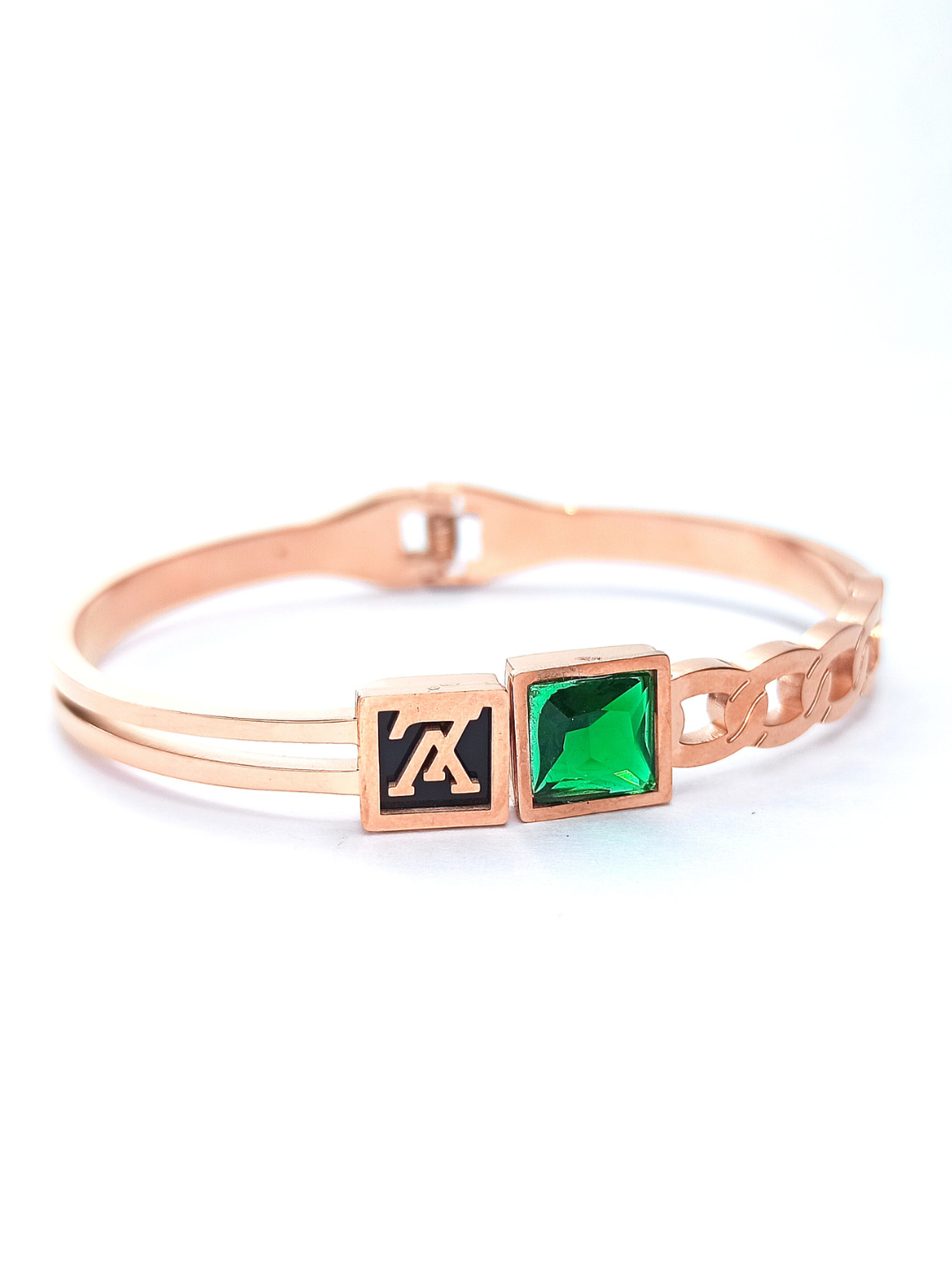 Radiant Rose Gold Green Premium Bracelet