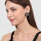 Silver-Toned Oxidised Circular Studs Earrings