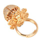 Rose Gold-Plated White Stone Studded Handcrafted Finger Ring