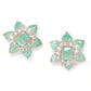 Green Rose Gold-Plated AD Studded Handcrafted Floral Studs