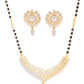 Black Gold-Plated AD-Studded & Beaded Mangalsutra Set