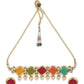 Gold-Plated Multi-Coloured Kundan-studded & Beaded Jewellery Set