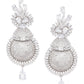 Silver-Plated AD Studded Handcrafted Drop Earrings