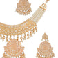 Gold-Plated White Beaded Jadau Jewellery Set
