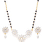 Black Gold-Plated AD-Studded & Beaded Mangalsutra Set
