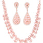 Pink Rose Gold-Plated American Diamond-Studded Handcrafted Jewellery Set