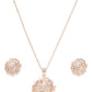 Rose Gold-Plated Handcrafted AD Stone-Studded Jewellery Set