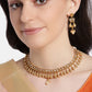 Gold-Plated AD-Studded & Beaded Handcrafted Jewellery Set