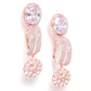 Rose Gold-Plated Handcrafted AD-Studded Circular Drop Earrings