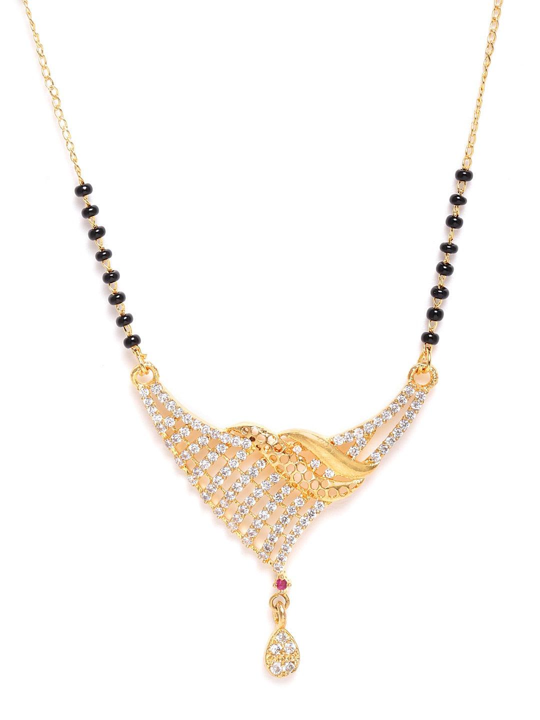 Black Gold-Plated AD-Studded Mangalsutra