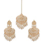 Gold-Plated White Pearl Beaded Jadau Jewellery Set