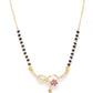 Magenta & Black Gold-Plated AD-Studded Beaded Mangalsutra