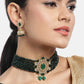 Green Gold-Plated Handcrafted Kundan-Studded Beaded Jewellery Set