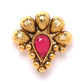 Pink Antique Gold-Plated Stone-Studded Nose Pin