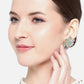 Green Rose Gold-Plated AD Studded Handcrafted Floral Studs