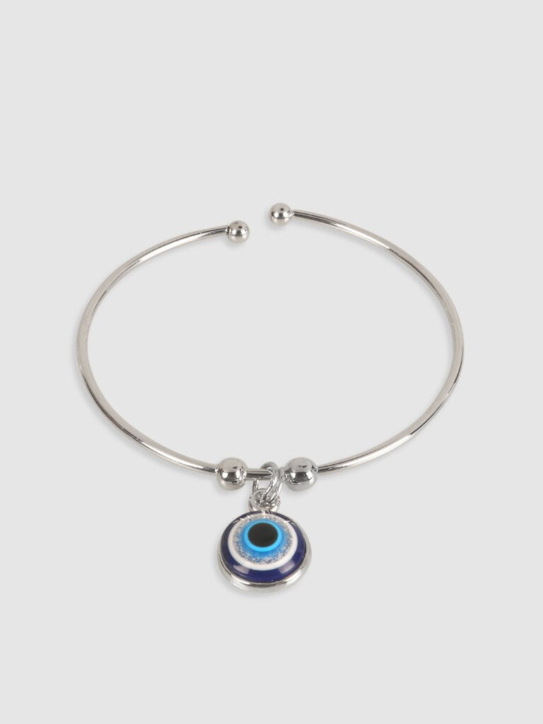 Women -SILVER Toned & Blue Gold-Plated Evil Eye Charm Bracelet