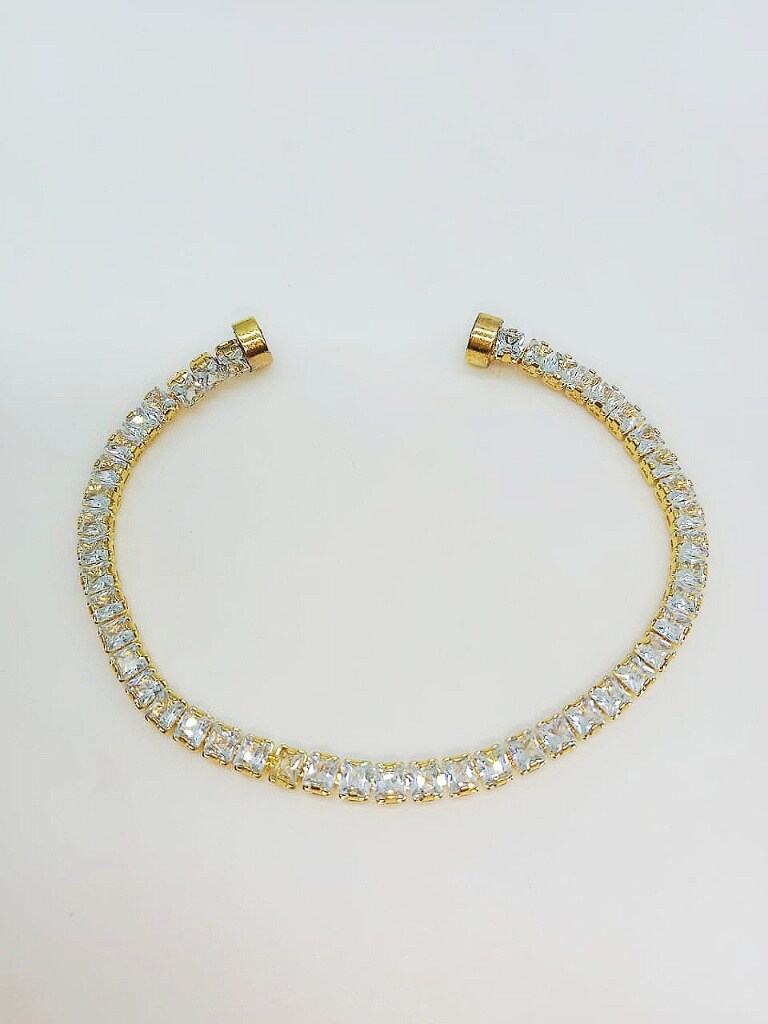 Gold Plated American Diamond Studded Magnetic Bracelet