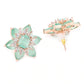 Green Rose Gold-Plated AD Studded Handcrafted Floral Studs