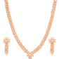 Peach-Coloured Rose Gold-Plated AD-Studded Handcrafted Jewellery Set