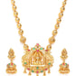 Women Green & Red Gold-Plated Stone Studded Handcrafted Temple Jewellery Set