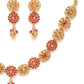 Pink Gold-Plated Stone Studded Handcrafted Jewellery Set