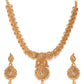 Off-White Gold-Plated Stone Studded & Beaded Handcrafted Jewellery Set