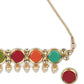 Gold-Plated Multi-Coloured Kundan-studded & Beaded Jewellery Set