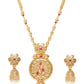 Maroon Gold-Plated Handcrafted Stone-Studded & Beaded Jewellery Set