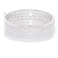 Women Silver- Plated AD Stone Studded Handcrafted Bangle Style Bracelet