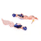 Navy Rose Gold-Plated Handcrafted AD-Studded Contemporary Drop Earrings