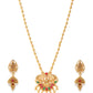 Red Gold-Plated Stone-Studded Goddess Lakshmi Handcrafted Jewellery Set