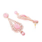 Rose Gold-Plated AD Studded Beaded Handcrafted Teardrop Shaped Drop Earrings