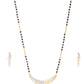 Black Gold-Plated AD Studded & Beaded Mangalsutra Set