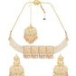Gold-Plated White & Peach-Coloured Pearl Beaded Jewellery Set