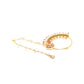 Red & Green Gold-Plated CZ-Studded & Beaded Chained Nose Ring
