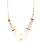 Maroon Gold-Plated AD-Studded Layered Mangalsutra
