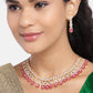 Magenta Gold-Plated AD-Studded Handcrafted Jewellery Set