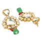 Gold-Plated White & Green Kundan-Studded & Beaded Vilandi Jewellery Set ( Kundan Polki , Gold , Green )