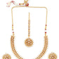 White Gold Plated Cubic Zirconia Studded Handcrafted Jewellery Set ( American Diamond , Gold , White )